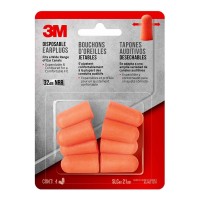 3M Disposable Earplugs 92050H4-C, Pack of 4 Pairs